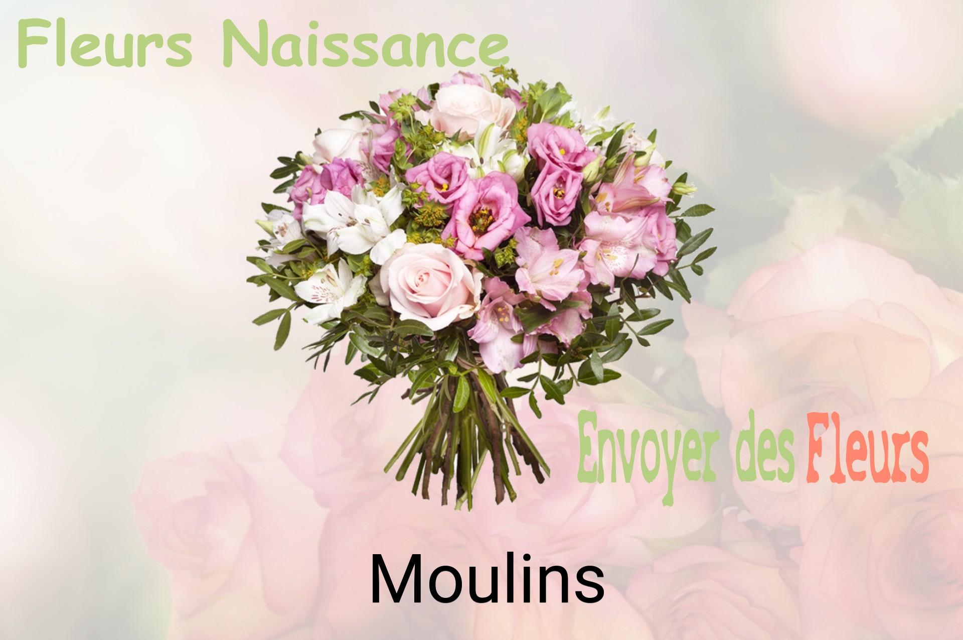Bouquet de fleurs de naissance livré à Moulins